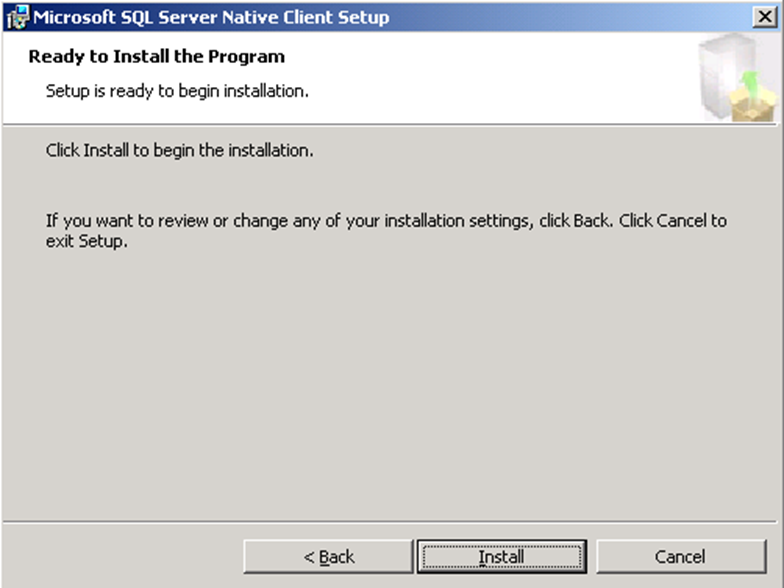 installation of microsoft sql server native client failed because a higher version